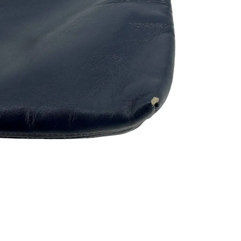Ruth Saltz Clutch Handbag Vintage Leather Navy Blue Lion Classic Evening Purse